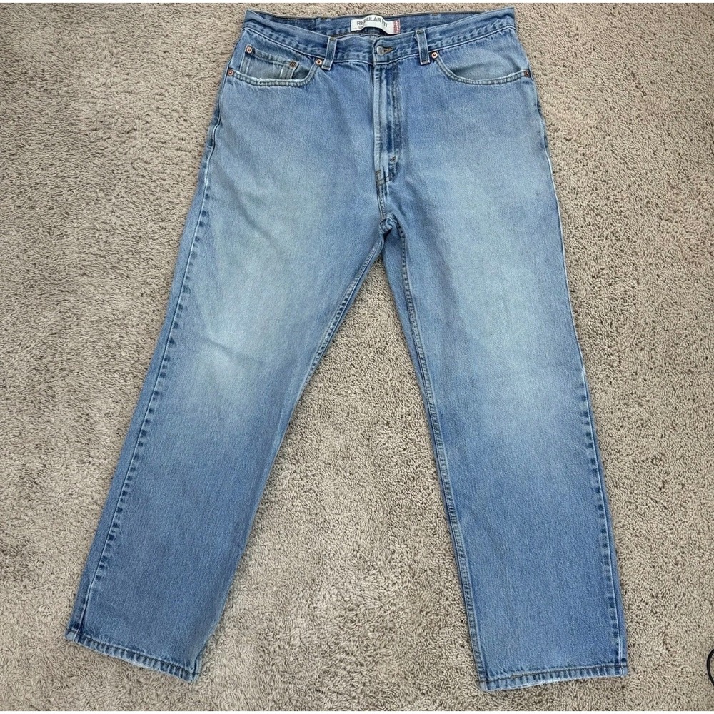Levi's 505 Jeans Mens (W36 L30) Actual Straight Leg Regular Fit Light Wash Denim
